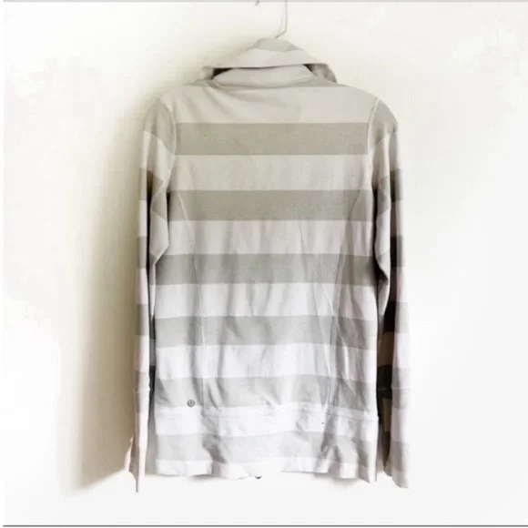 Lululemon Stride jacket white silver spoon wide multi stripe zip up - Picture 8 of 9